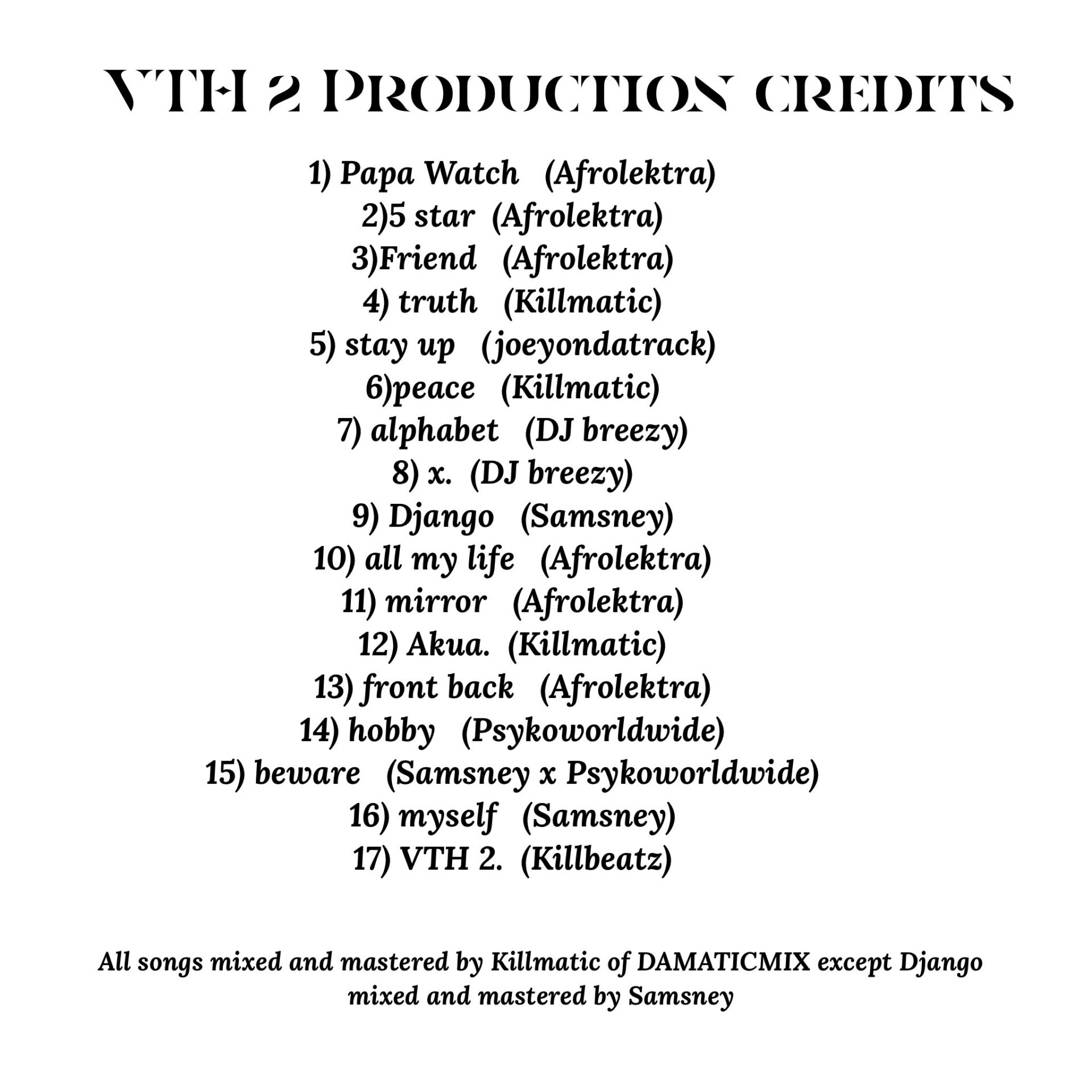 Omar Sterling - VTH 2 (Full Album) Tracklist