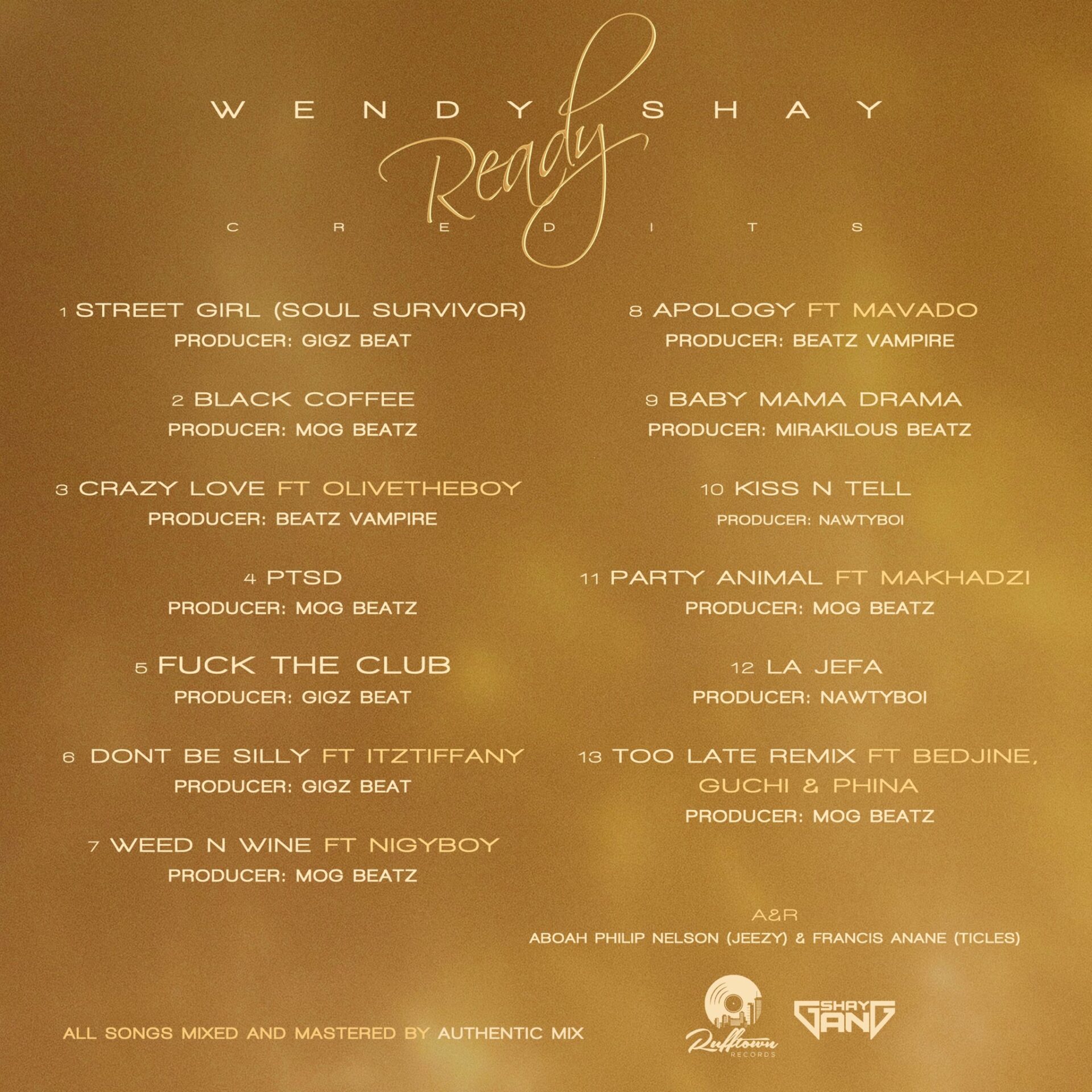 Wendy Shay - Ready (Full Album) Credits